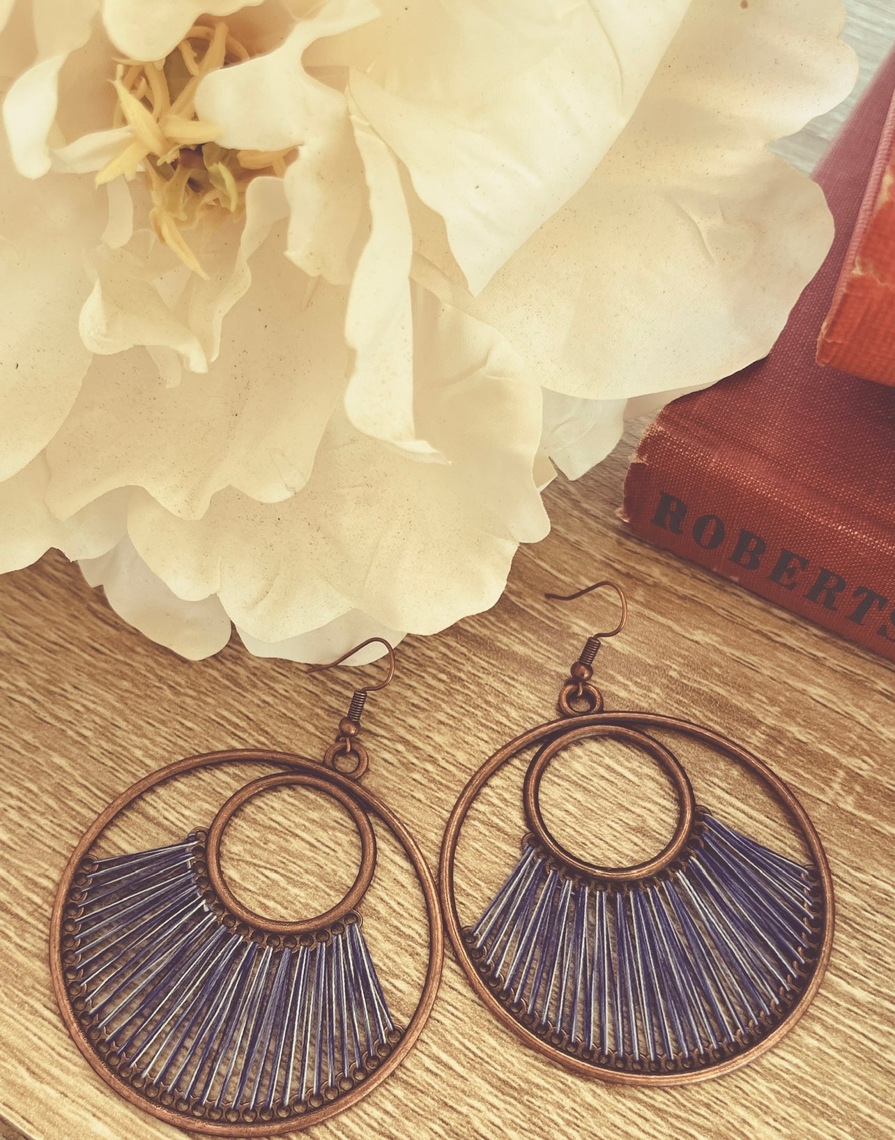 Beautiful Artistic Blue String Earrings