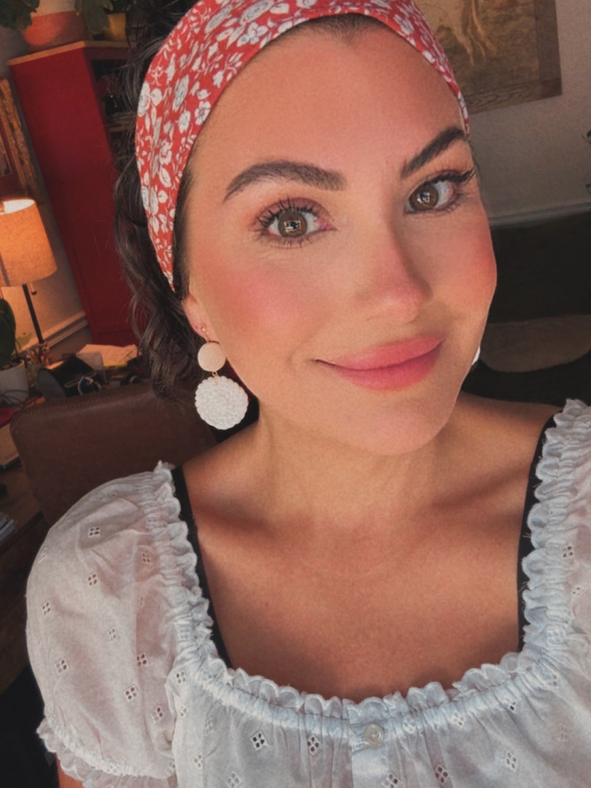 Beautiful Cream Clay Earrings