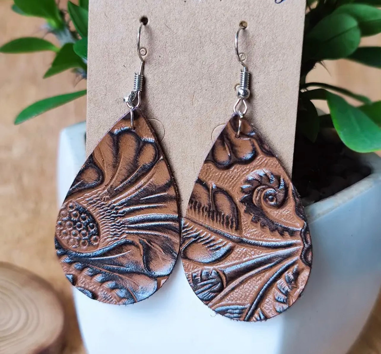 Beautiful Floral Embossed Leather