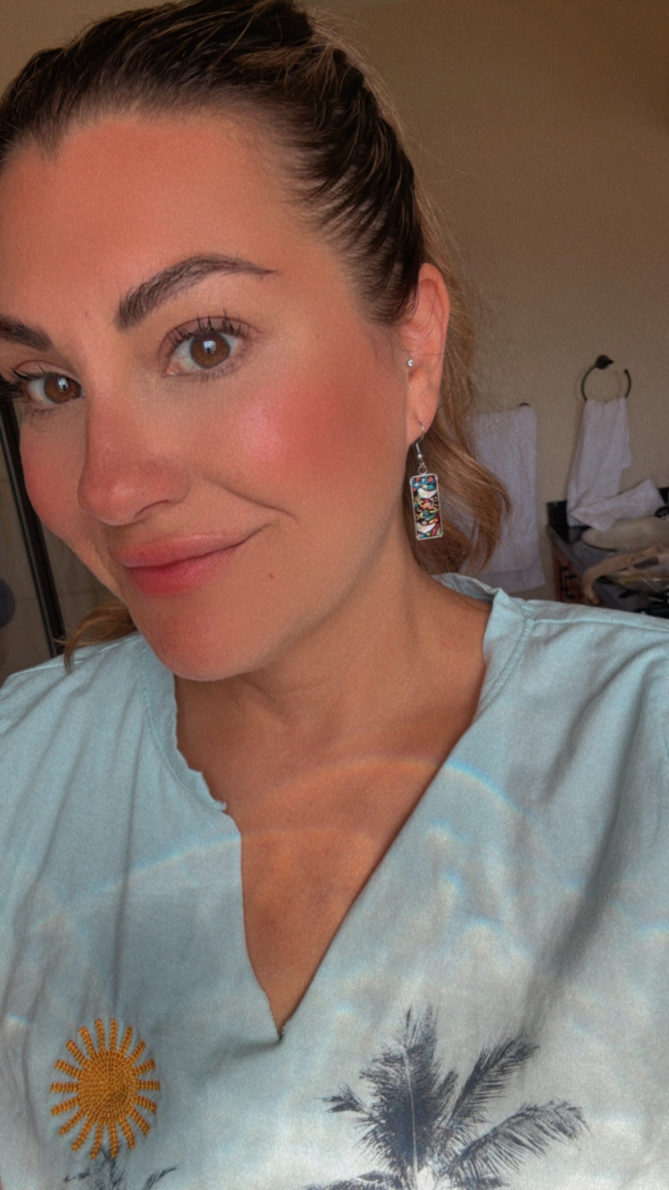 Beautiful Glass-Like Folk Bird Earrings