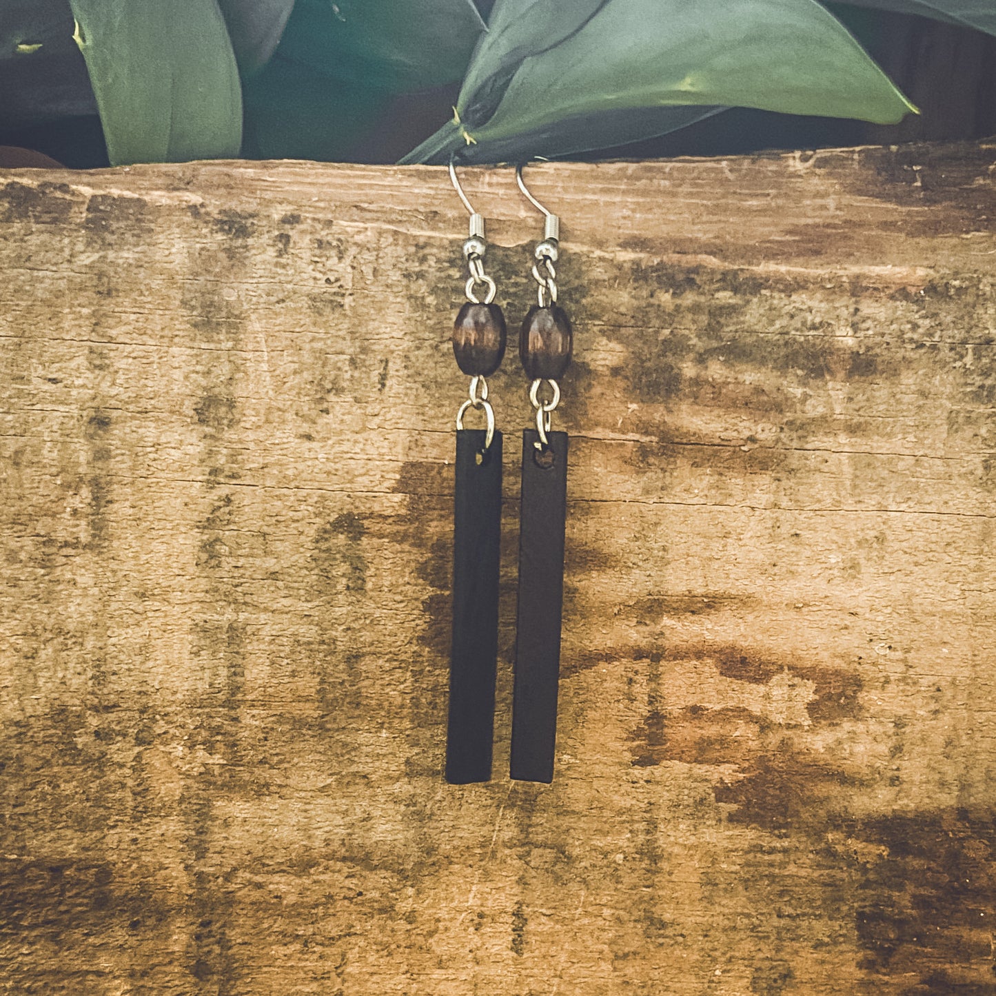 Beautiful Black Wood Earrings