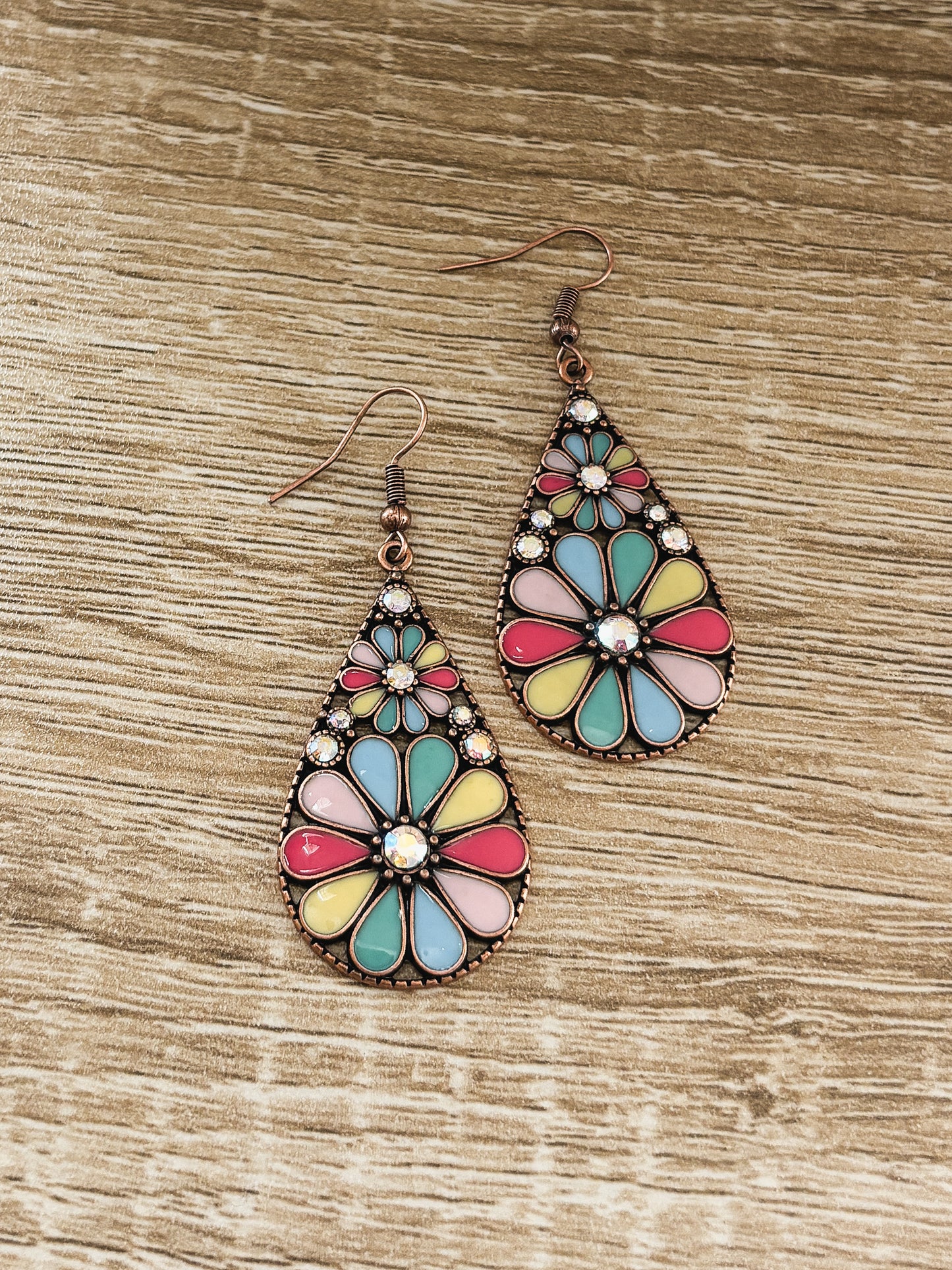 Beautiful Colorful Flower Drop Earrings