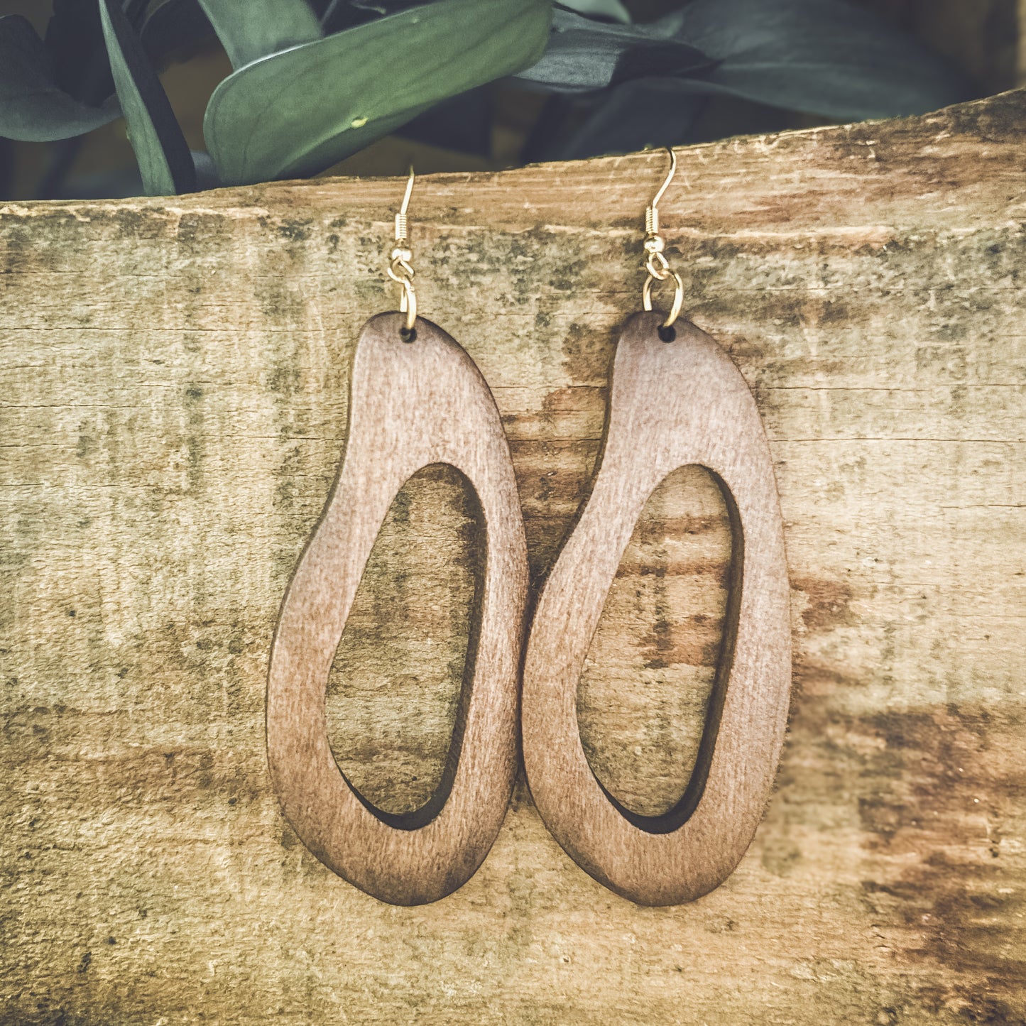 Beautiful Boho Wood Drop Earrings