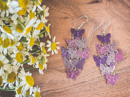 Beautiful Butterfly Chandelier Earrings