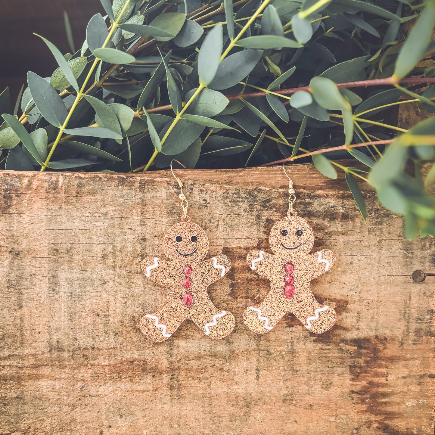 Beautiful Acrylic Gingerbread Man Earrings