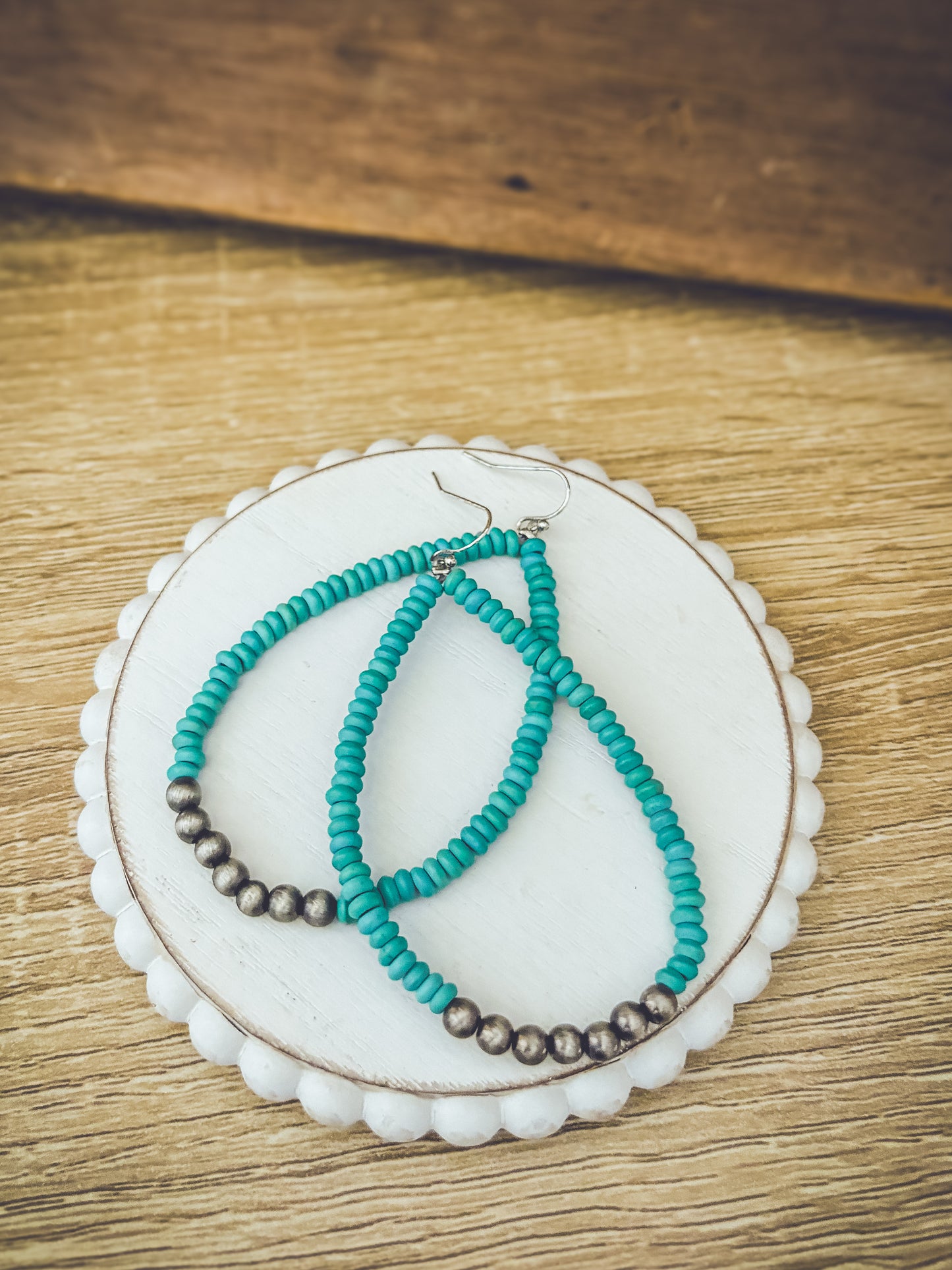 Beautiful Turquoise and Navajo Pearl Earrings