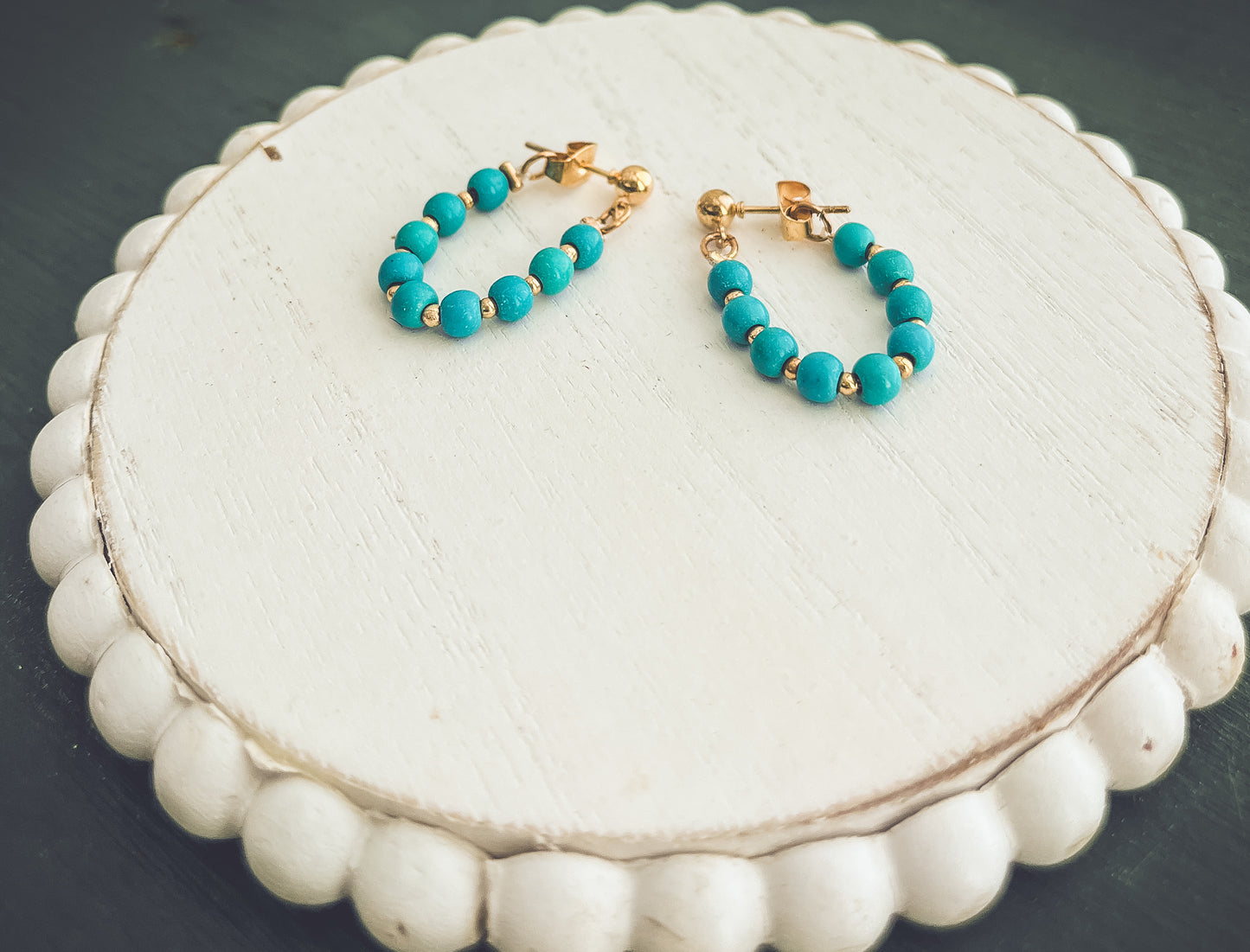 Beautiful Turquoise Hoops
