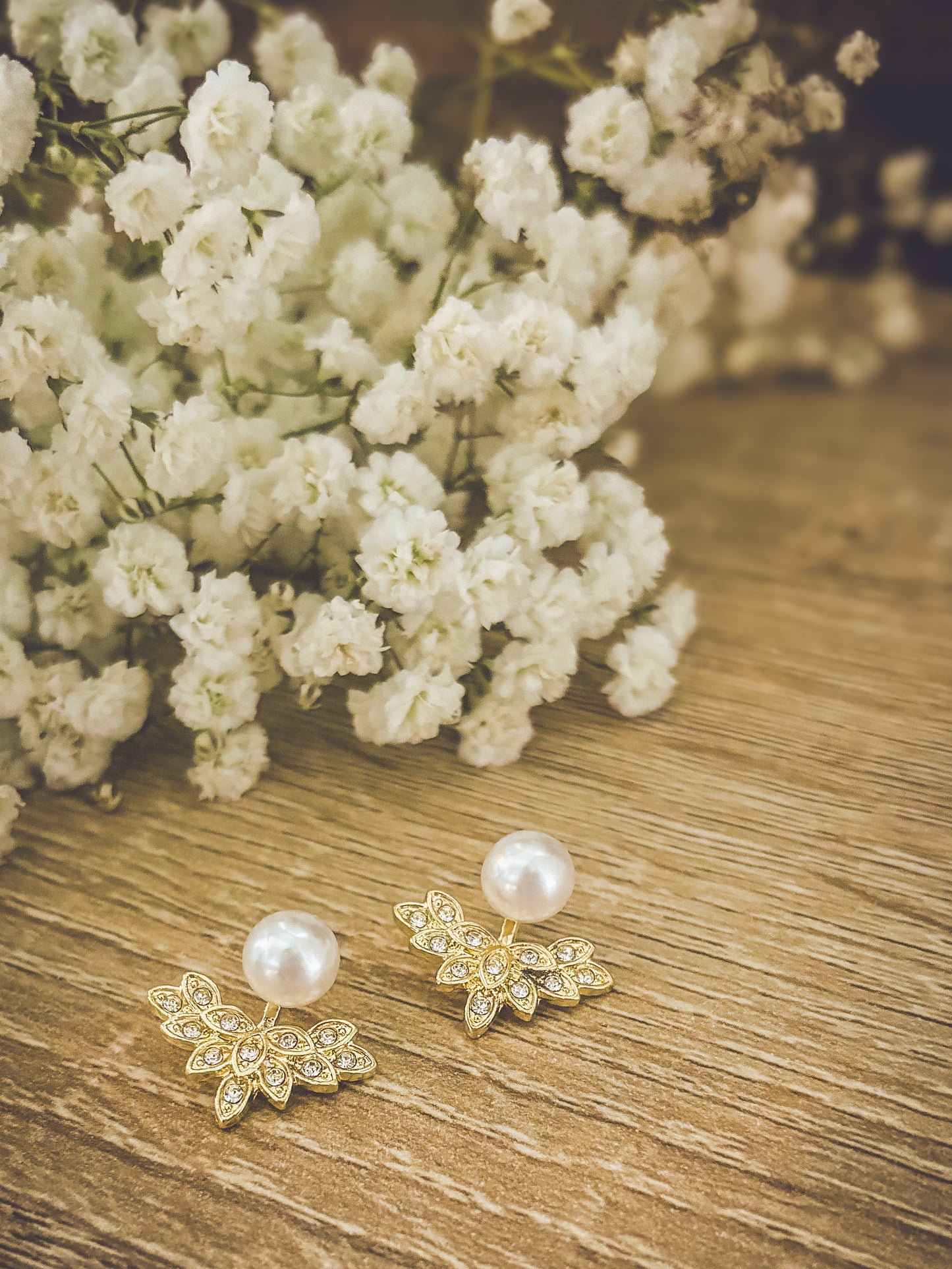 Beautiful Crystal and Pearl Jacket Earrings