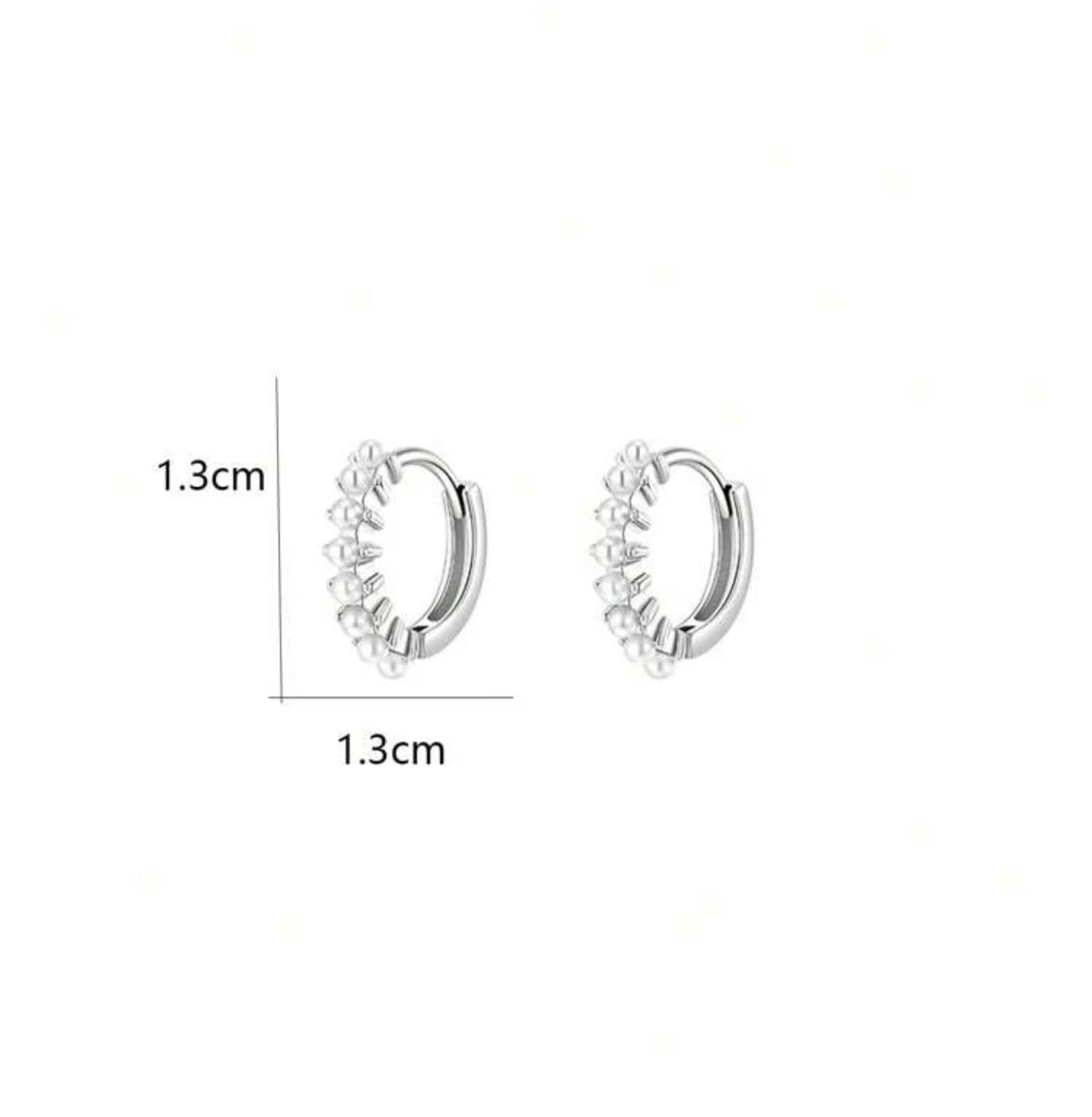 Beautiful Dainty Pearl and Gold or Silver Huggie Earrings