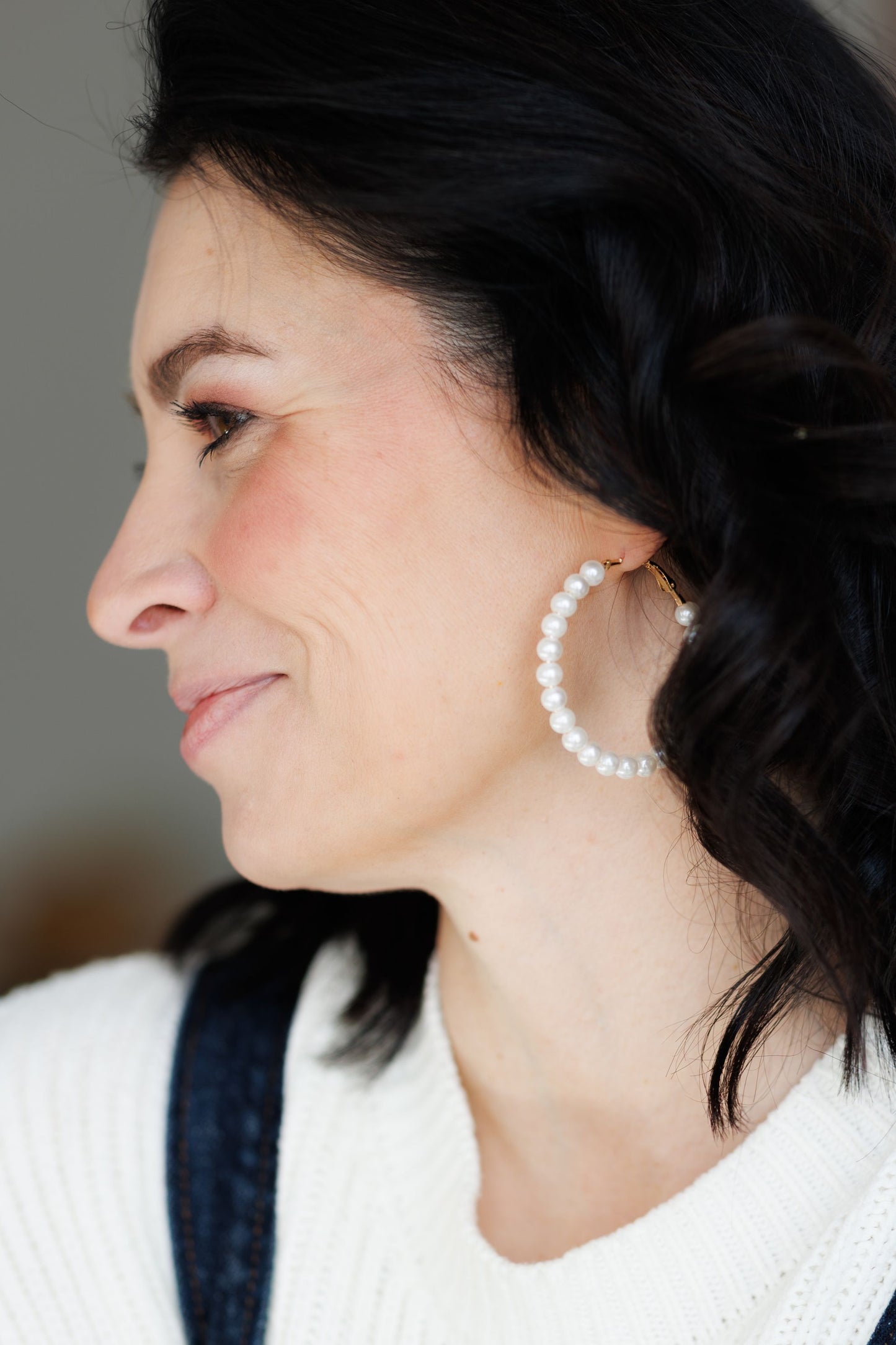 Beautiful Pearl Hoops