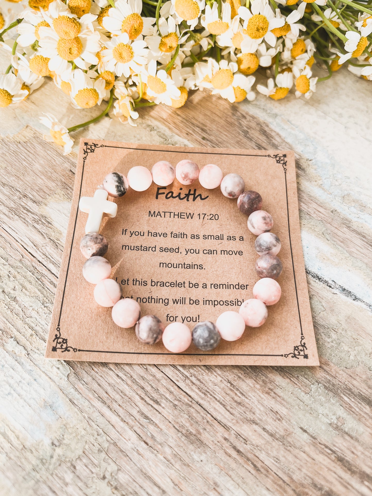 Beautiful Faith Stone Stacking Bracelet