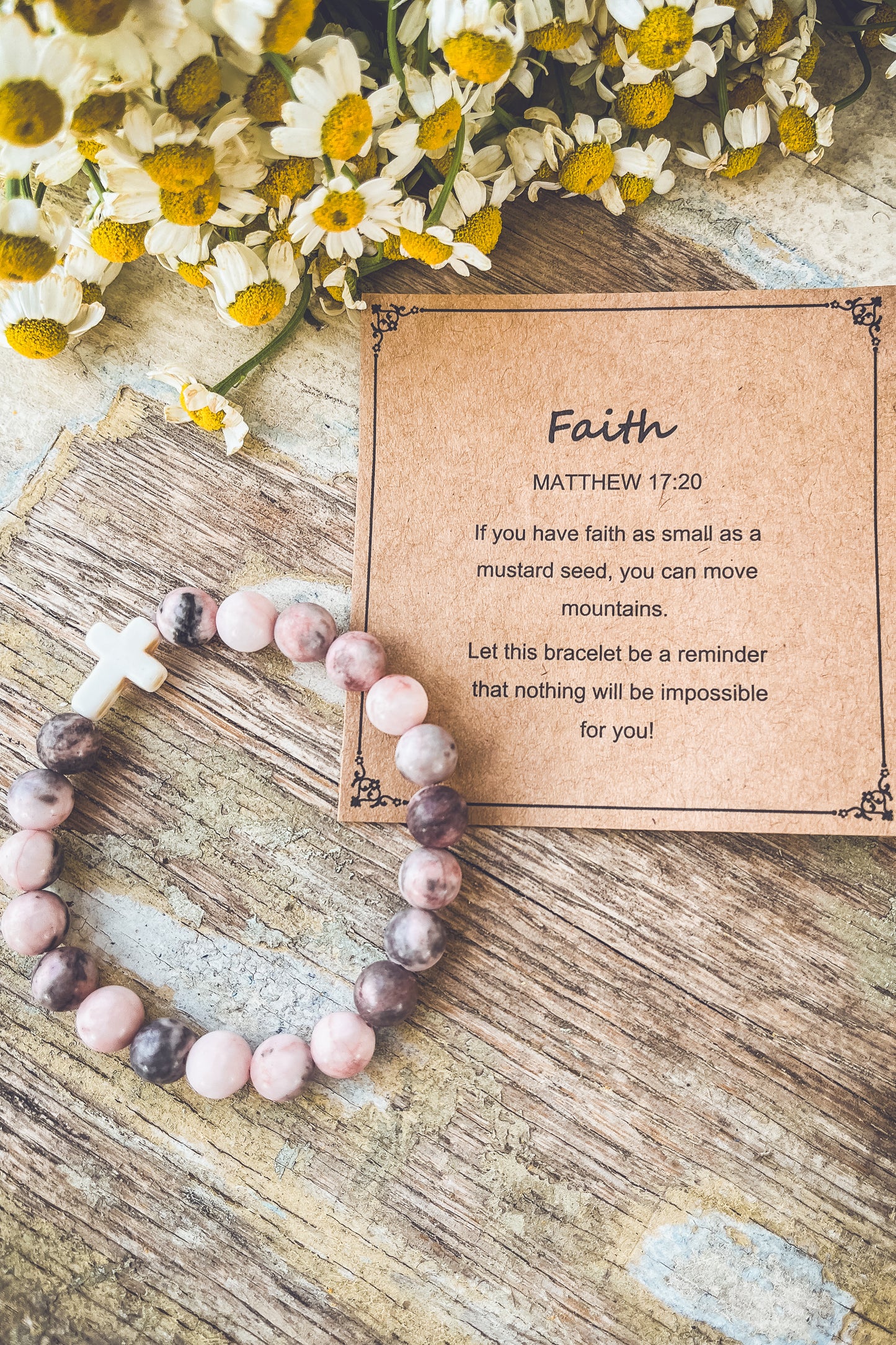 Beautiful Faith Stone Stacking Bracelet
