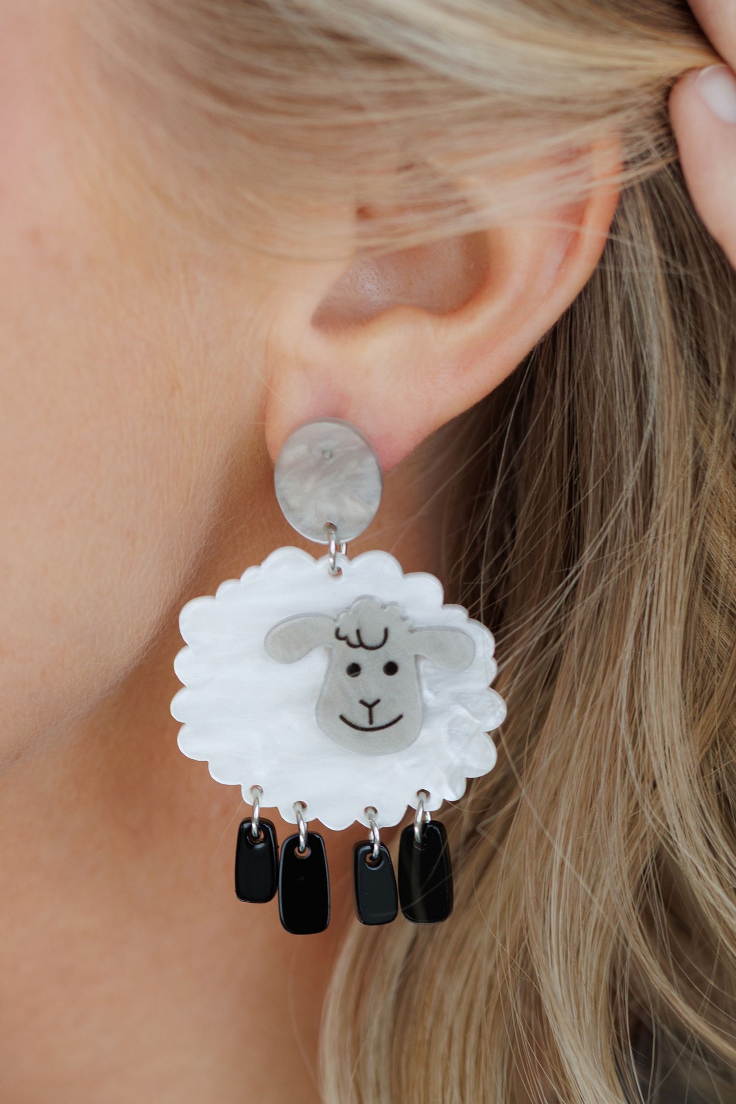 Adorable Acrylic Sheep Earrings