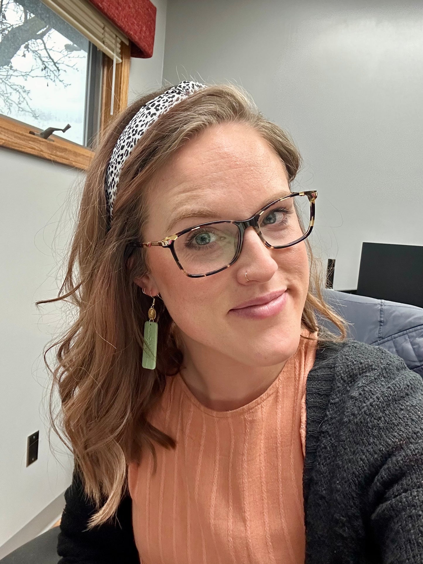 Beautiful Gold and Green Floral Earrings