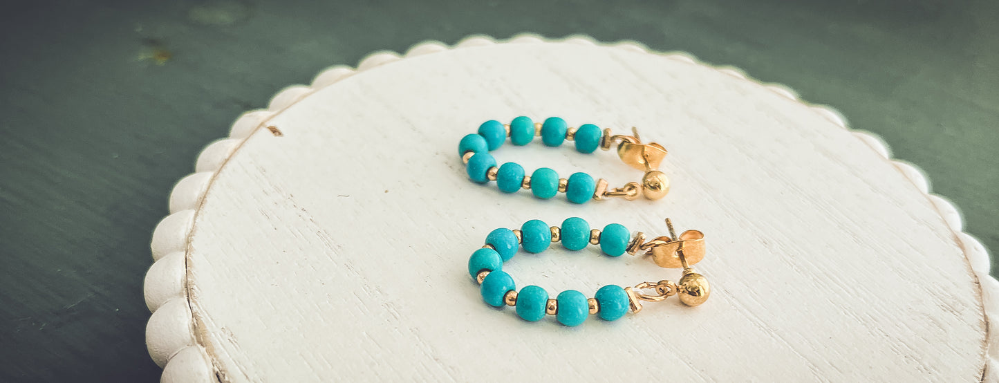Beautiful Turquoise Hoops