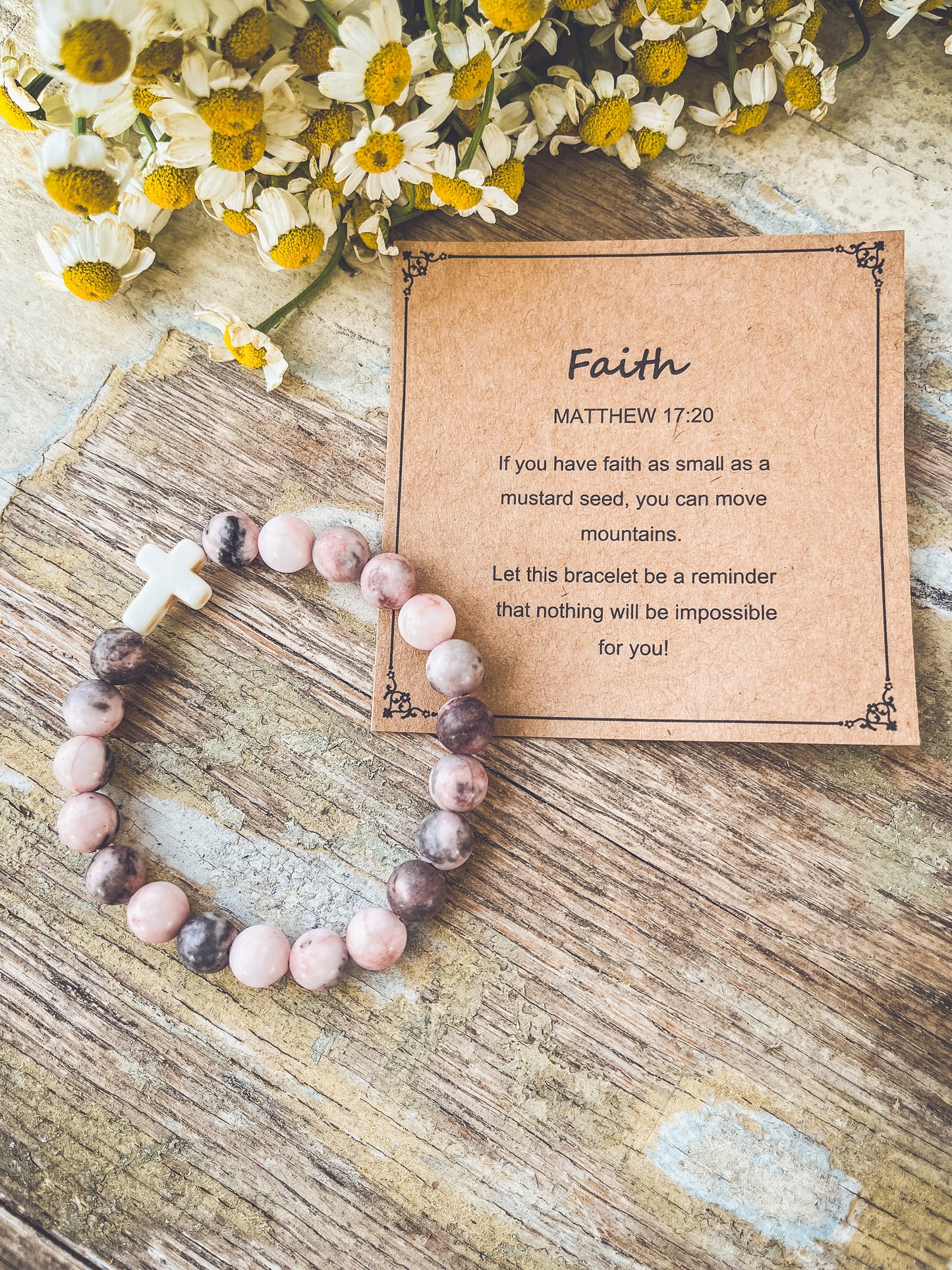 Beautiful Faith Stone Stacking Bracelet