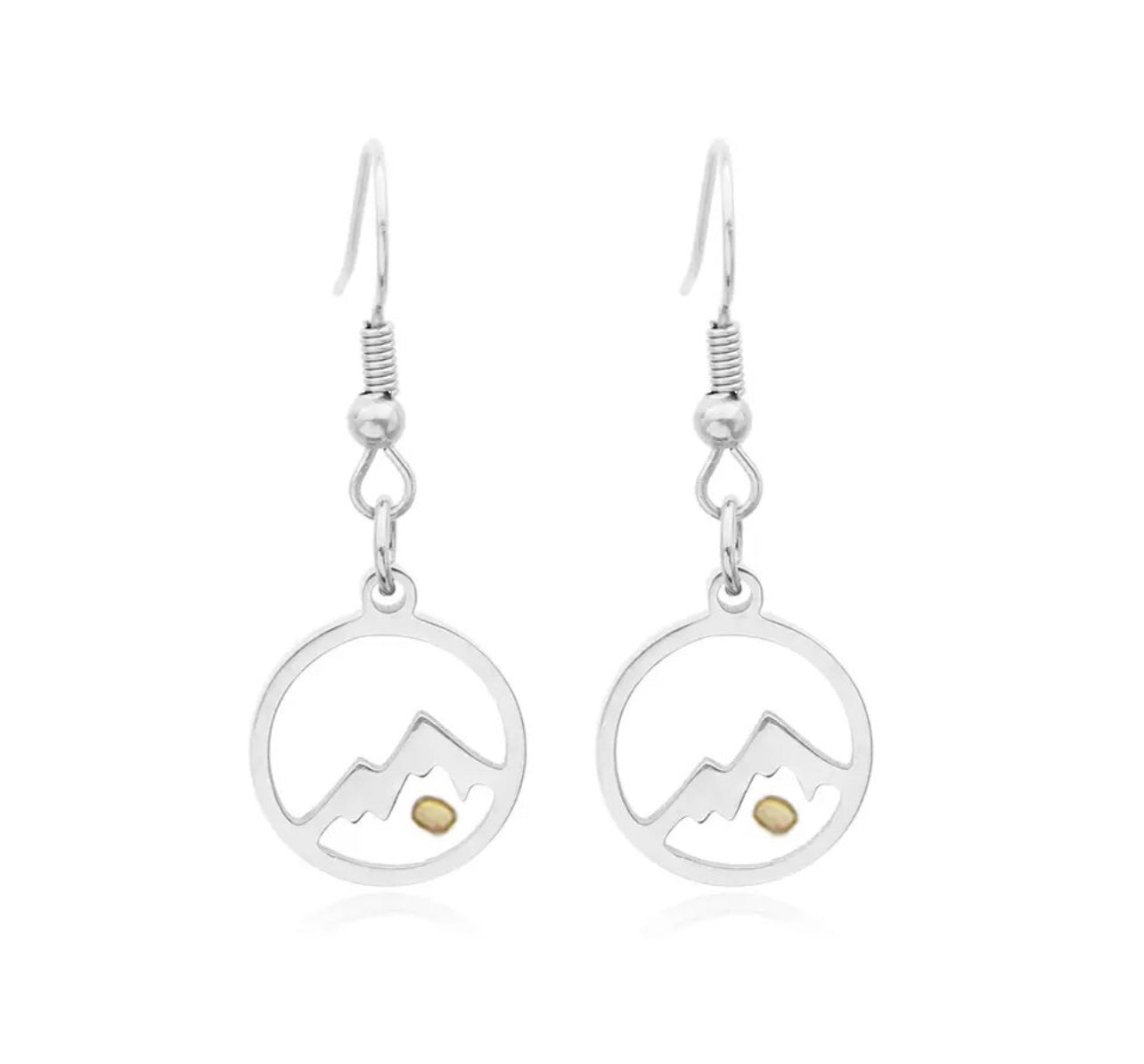 Beautiful Gold or Silver Mountain and Mustard Seed Faith Earrings
