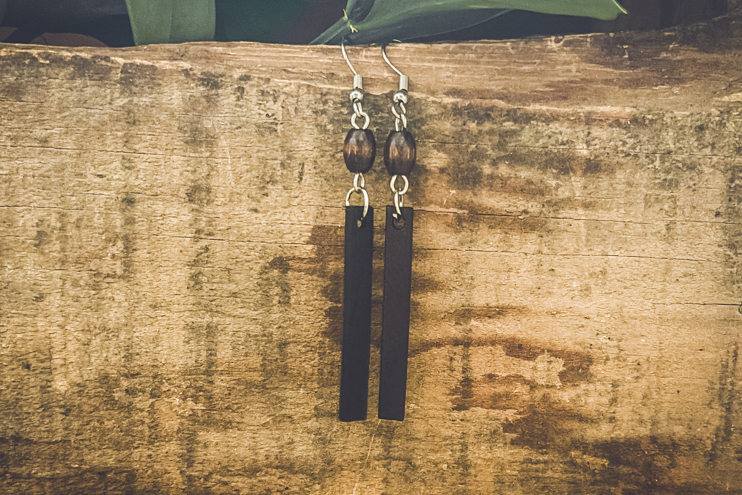 Beautiful Black Wood Earrings