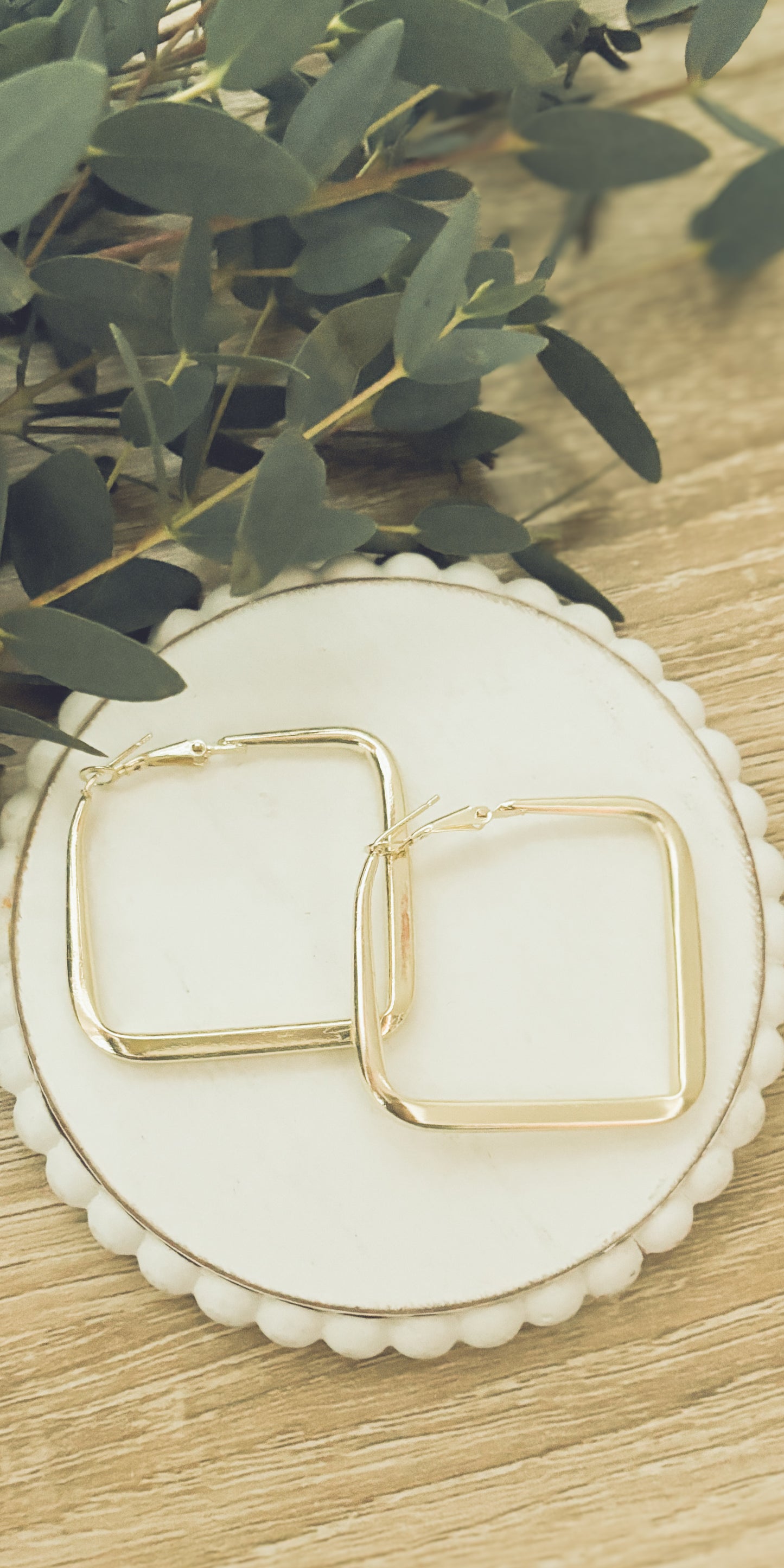 The Everyday Statement Hoop Square - Gold or Silver