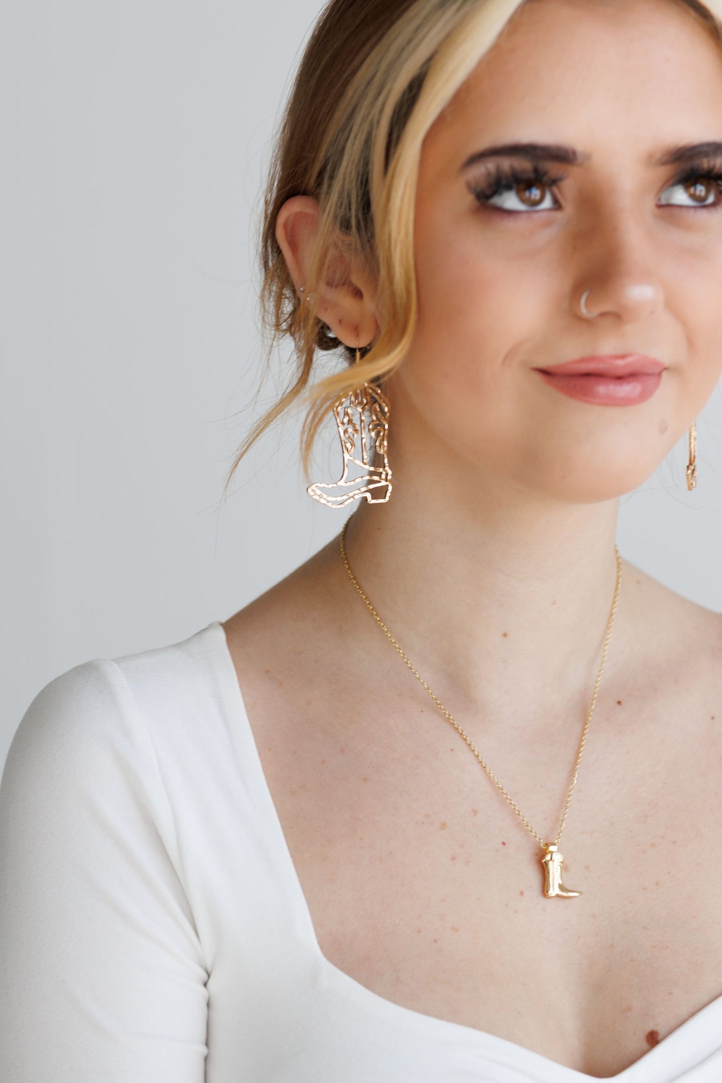 Beautiful Cowboy Boot Earrings - Gold or Silver