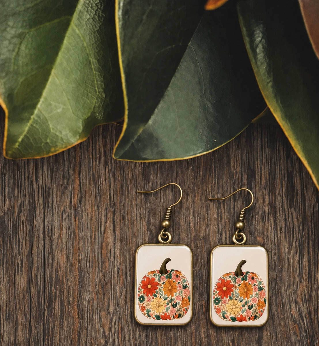 Floral Pumpkin Earrings