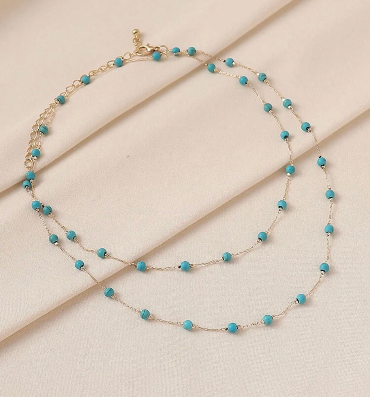 Beautiful Gold and Turquoise Necklace