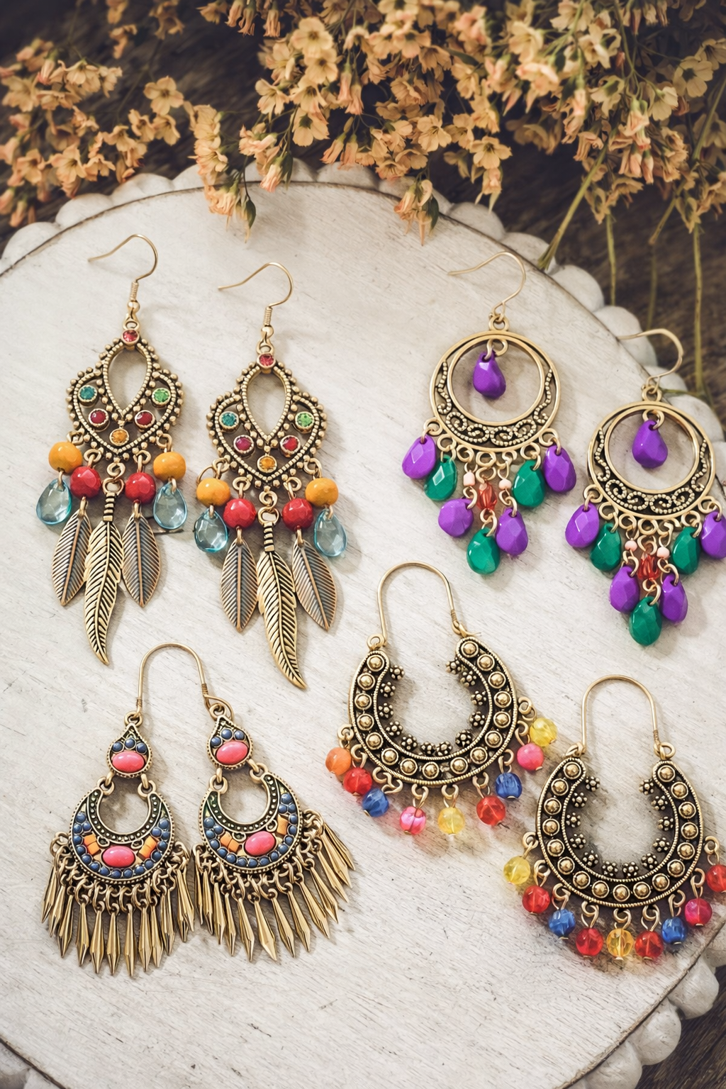 Beautiful Colorful Drop Earrings