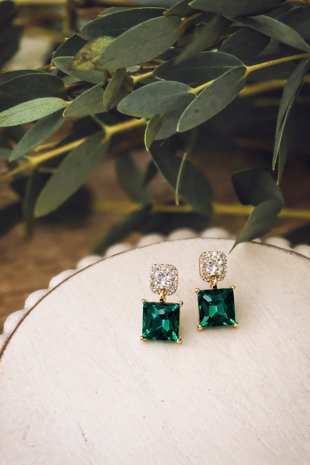 Beautiful Green Crystal Earrings