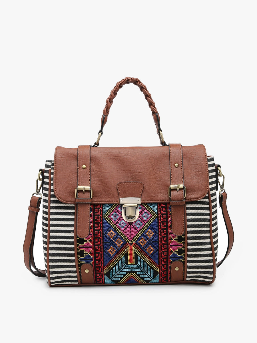 Sawyer Embroidered Satchel Purse