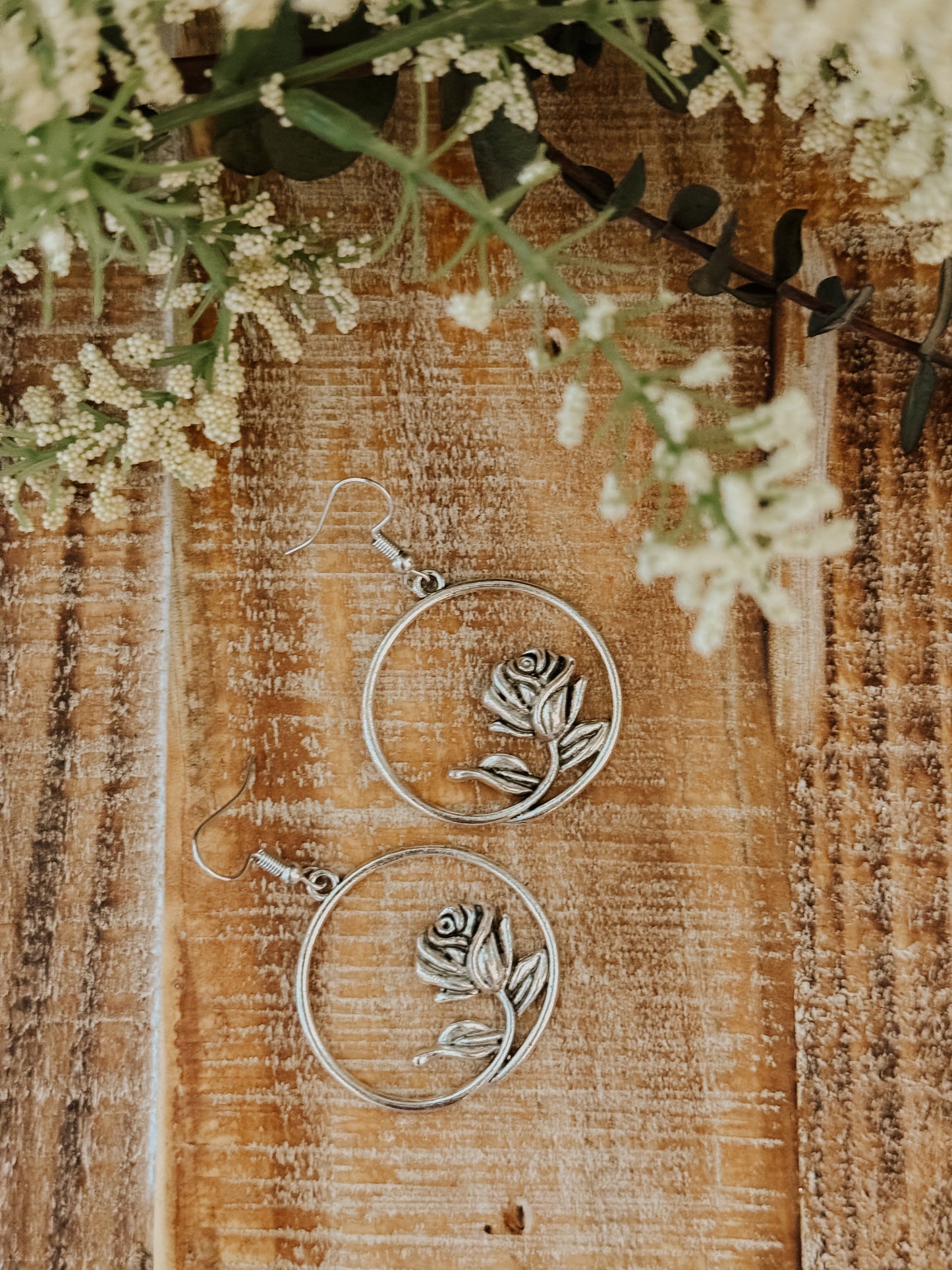 Beautiful Rustic Rose Earrings
