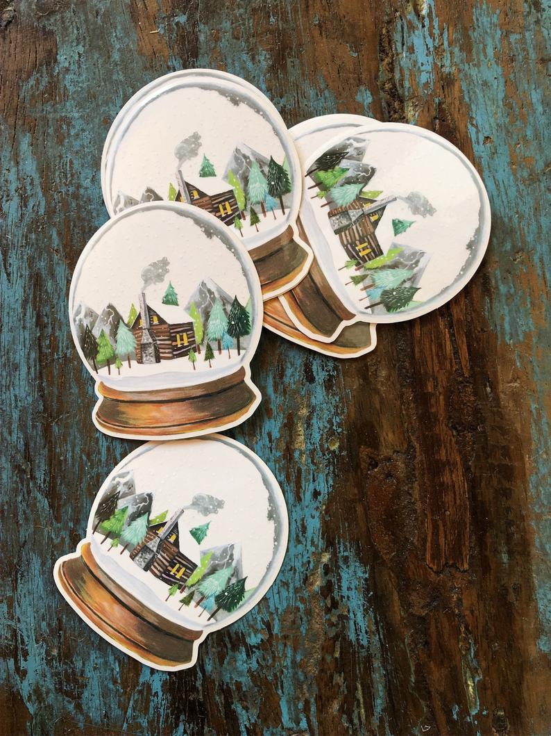 Clear Snow Globe Sticker