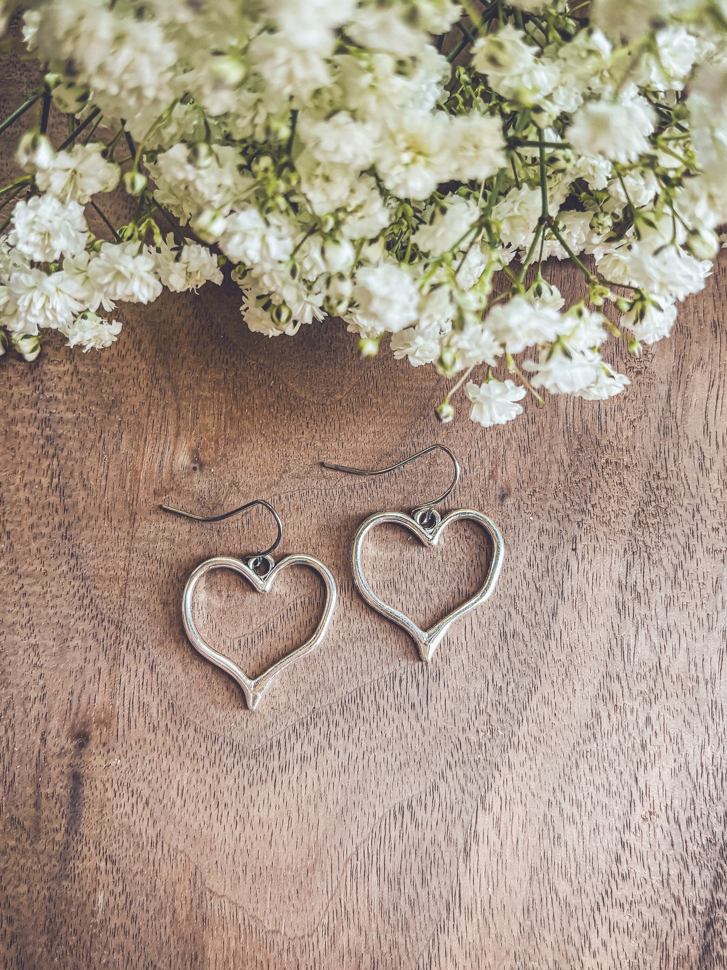 Beautiful Silver Heart Earrings
