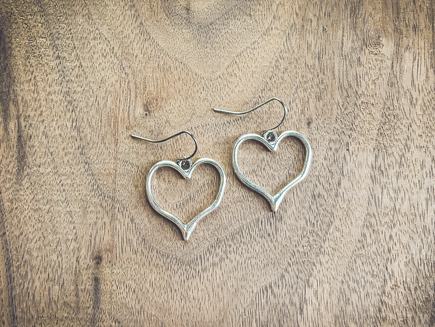 Beautiful Silver Heart Earrings