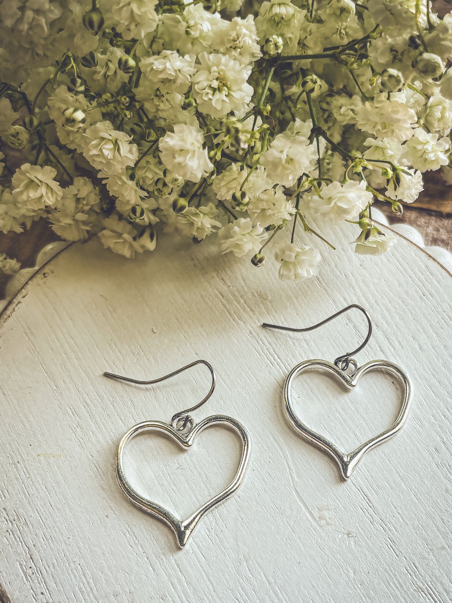 Beautiful Silver Heart Earrings
