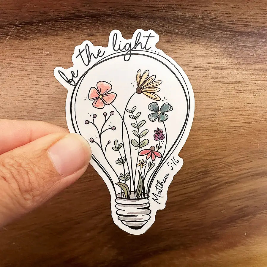 Be the Light | Lightbulb with Flowers