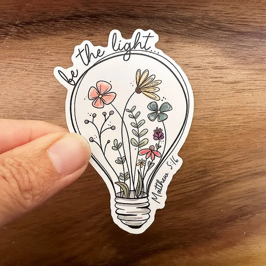 Be the Light | Lightbulb with Flowers