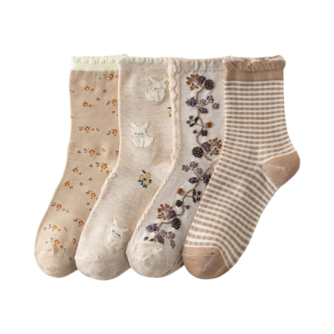 Adorable 4 Pair Socks