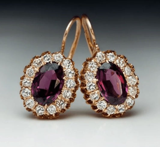 Beautiful Burgundy Crystal Earrings