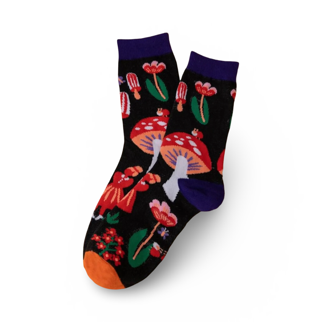 Adorable Mushroom Socks