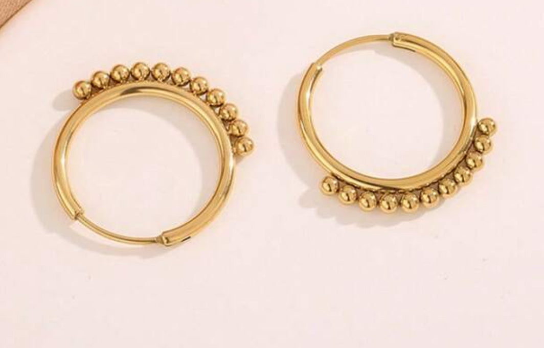 Beautiful Gold Hoop and Bauble Earrings