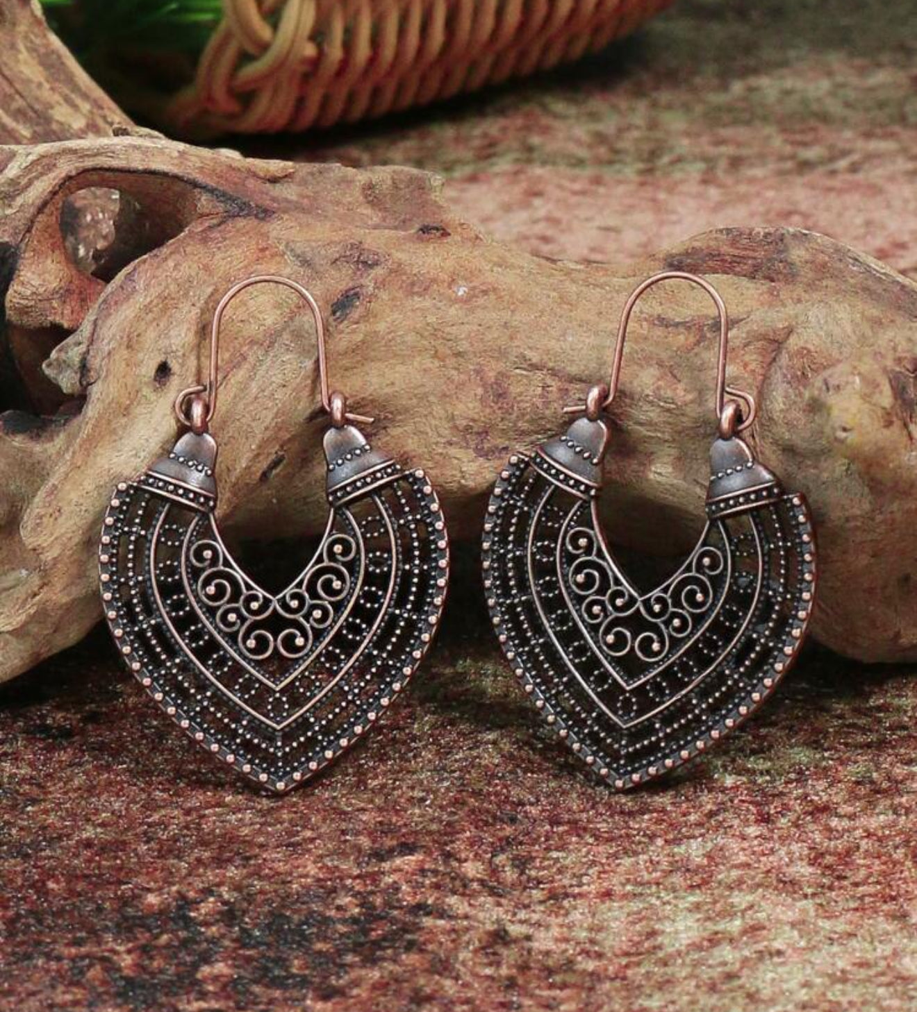 Beautiful Boho Copper Drop Earrings