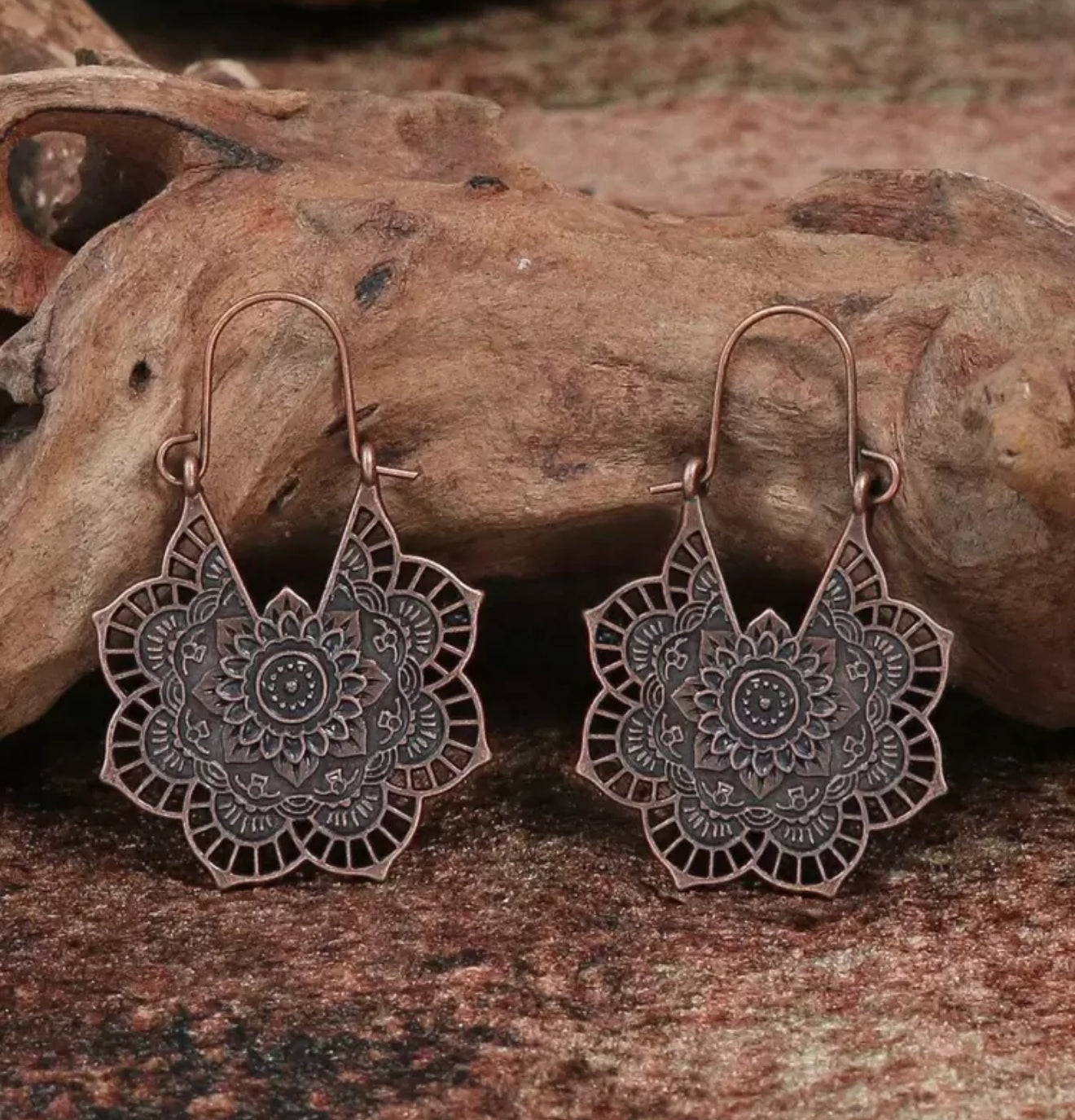 Beautiful Boho Copper Drop Earrings