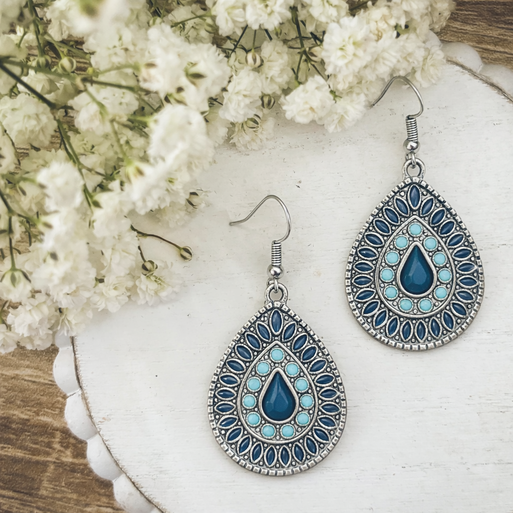 Beautiful Blue Drop Earrings