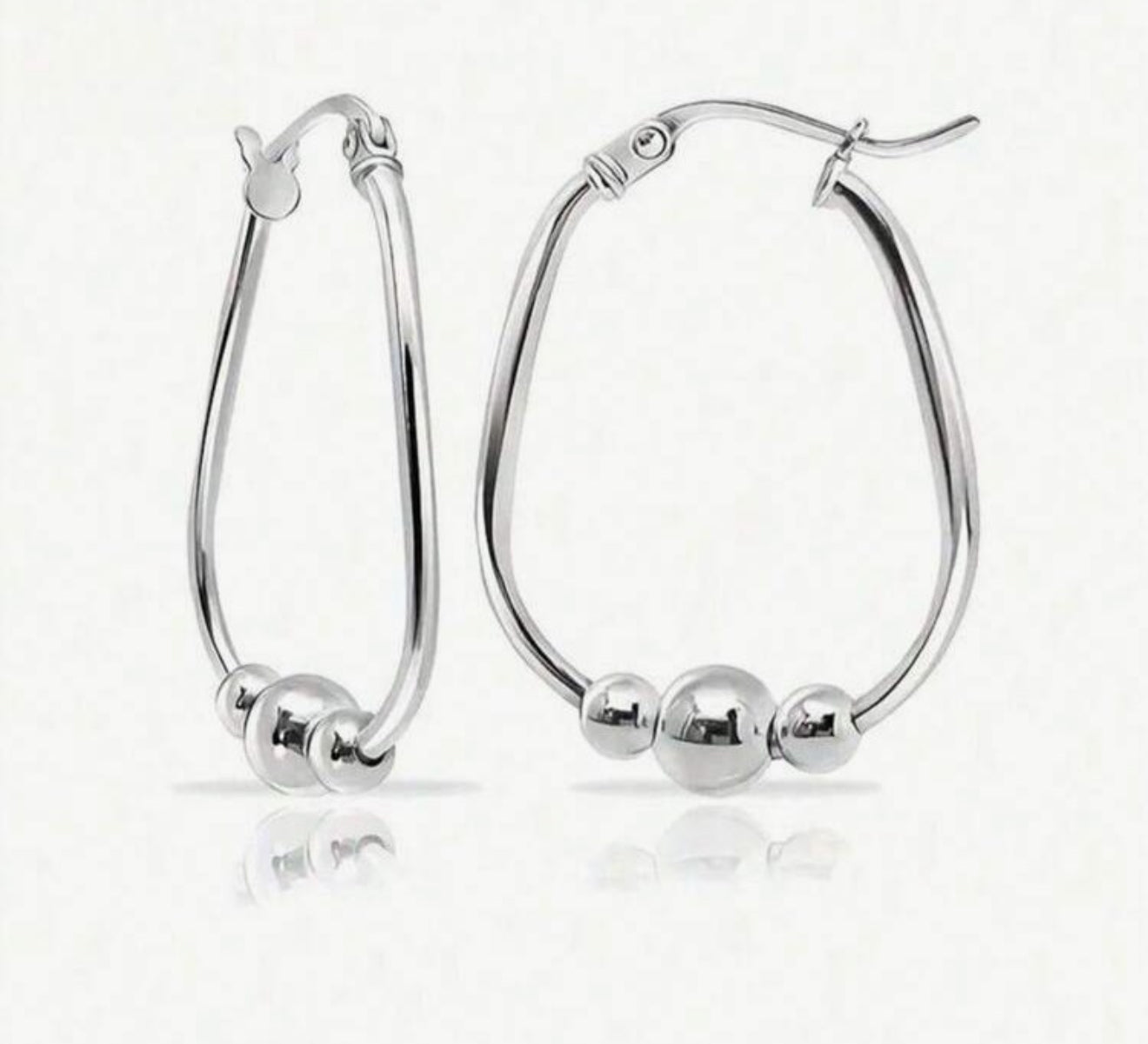 Beautiful Silver Hoop and Bauble Earrings