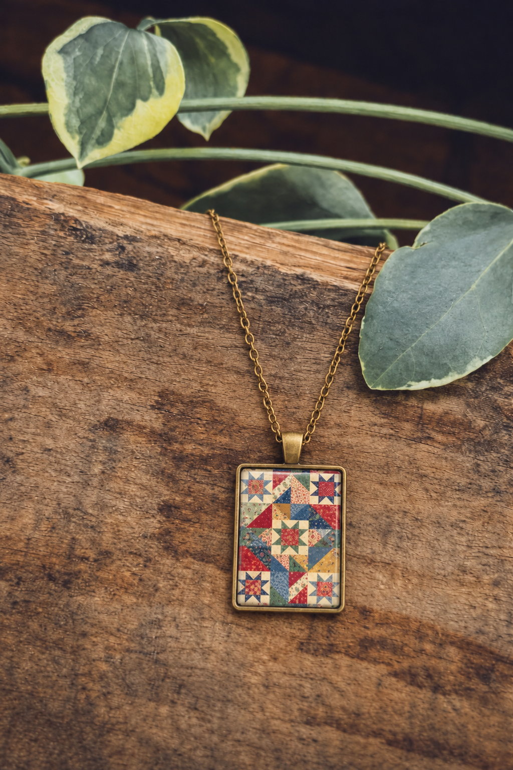 Patchwork Memories Quilt Necklace