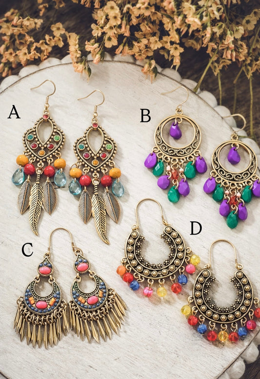 Beautiful Colorful Drop Earrings