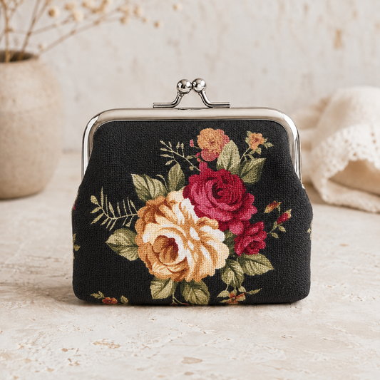 Vintage Victorian Floral Coin Purse