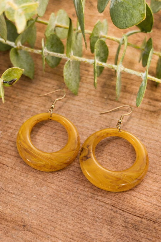 Beautiful Yellow Circle Earrings