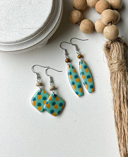 Beautiful Pineapple Clay Earrings