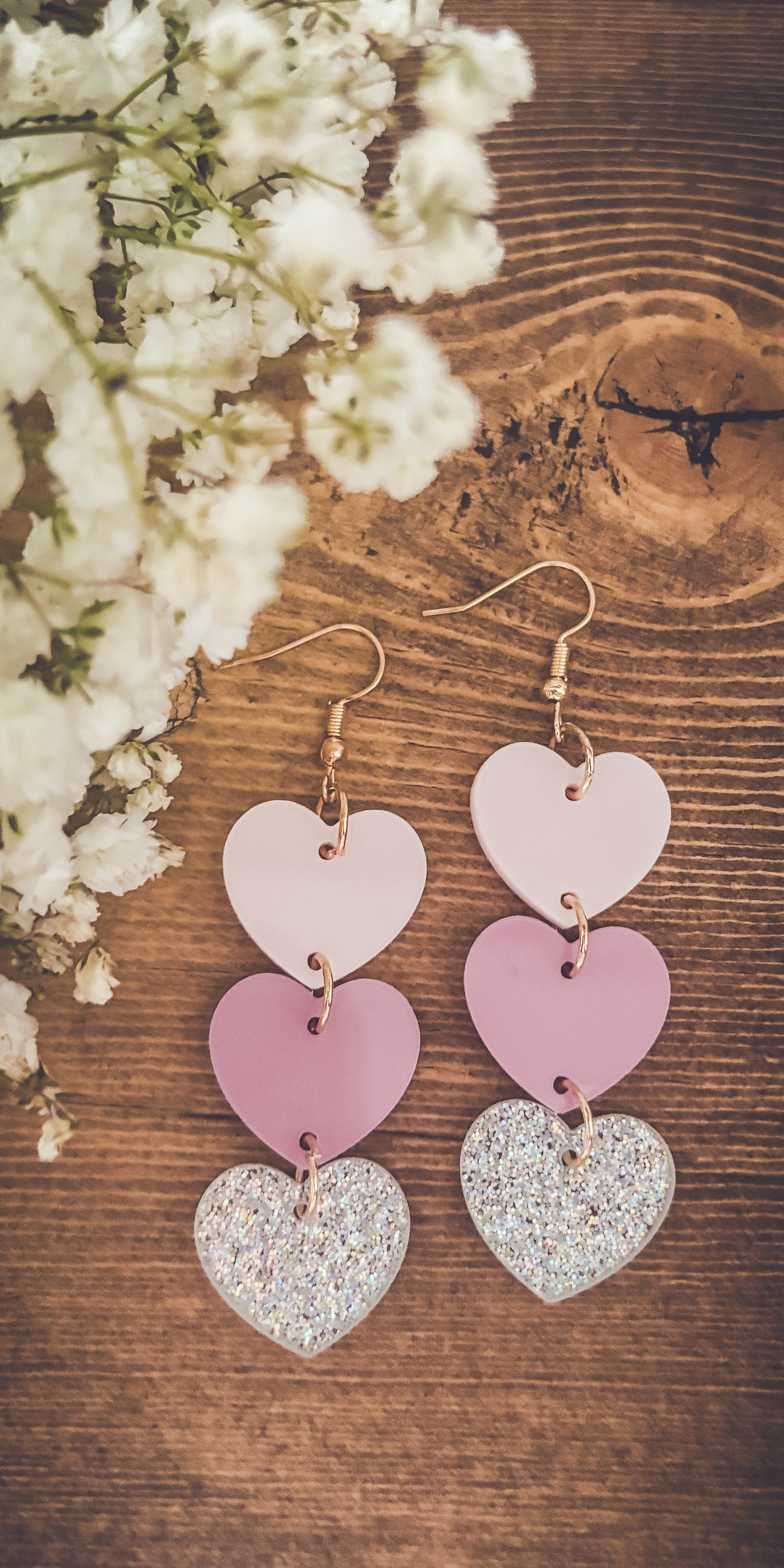 Beautiful Acrylic Heart Earrings